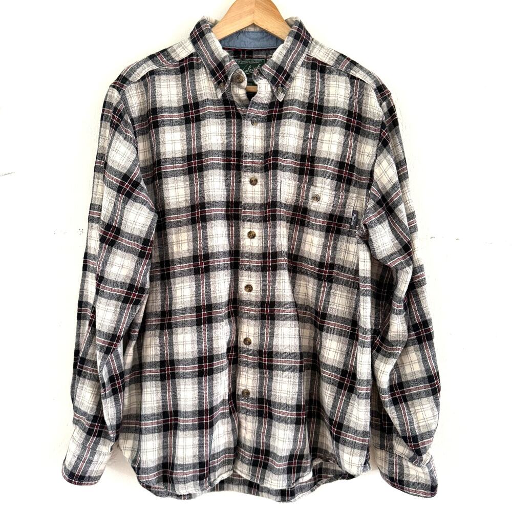 Woolrich Long‎ Sleeve Flannel Button Up Shirt 100% Cotton Men's Size Large